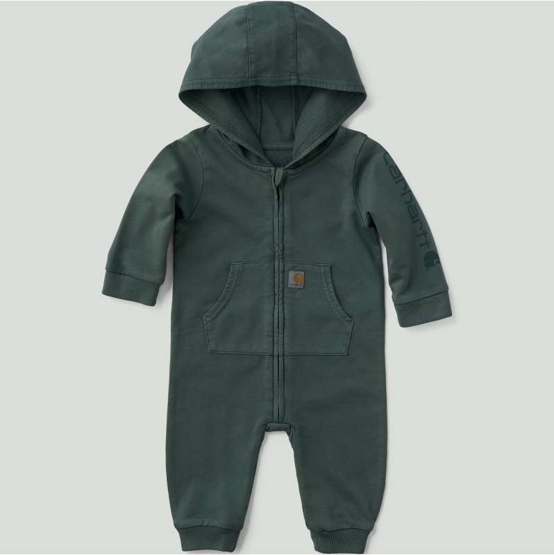 Carhartt  Vintage Green Boys' Long Sleeve Re-Engineered Garment Dye Hooded Coverall  (Baby)