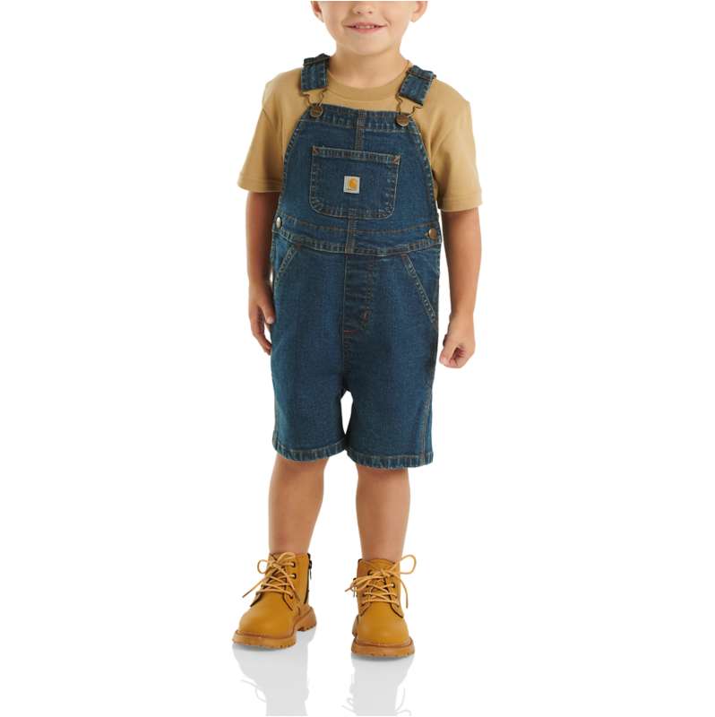 Carhartt  Premium Dark Kids' Rugged Flex® Loose Fit Denim Shortall (Infant/Toddler)