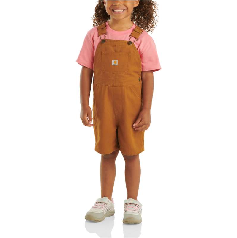 Carhartt  Carhartt Brown Kids' Loose Fit Canvas Shortall (Infant/Toddler)