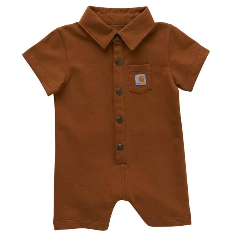 Carhartt  Carhartt Brown Kids' Short-Sleeve French Terry Snap Front Romper (Infant)