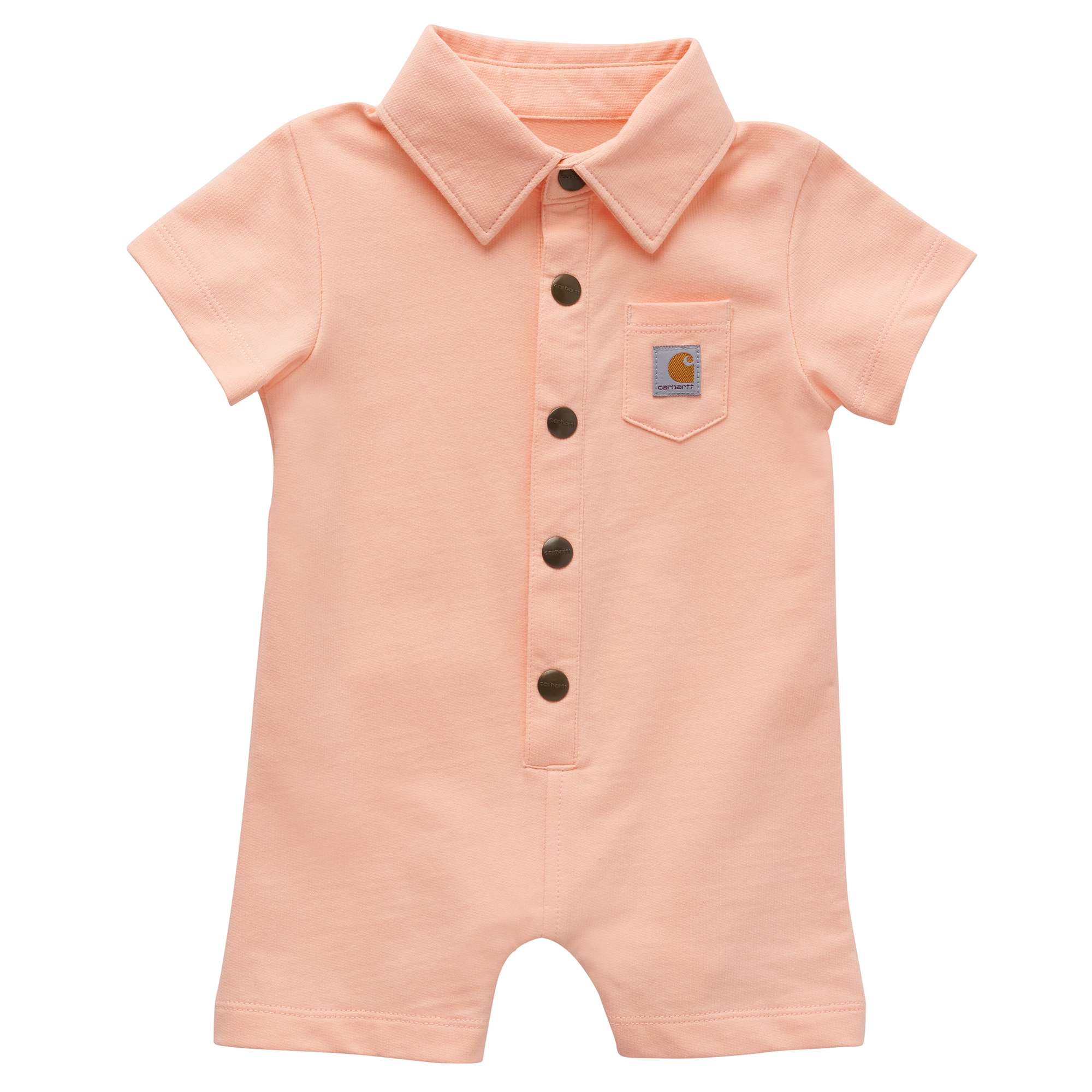 Carhartt Kids' Short-Sleeve French Terry Snap Front Romper (Infant)