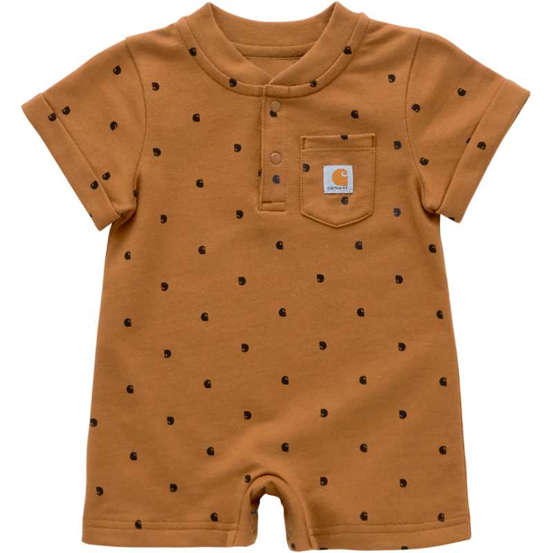 Carhartt  Carhartt Brown Kids' Short Sleeve French Terry Romper (Infant)