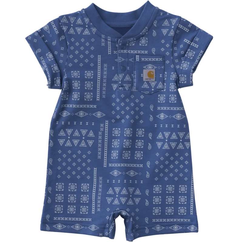 Carhartt  Marlin Heather Kids' Short Sleeve French Terry Romper (Baby)