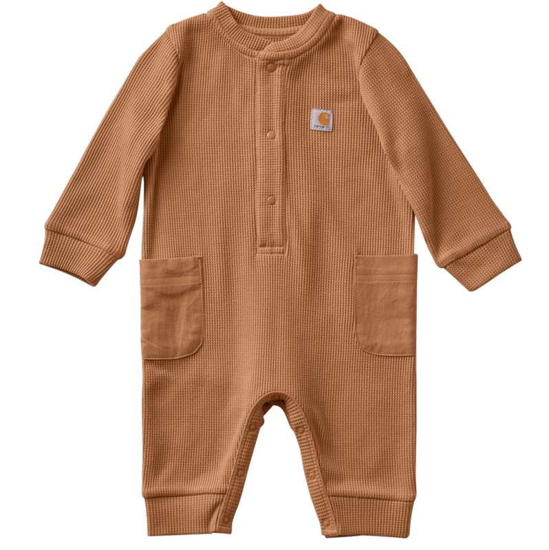 Carhartt  Carhartt Brown Heather Kids' Long Sleeve Thermal Henley Coverall (Baby)