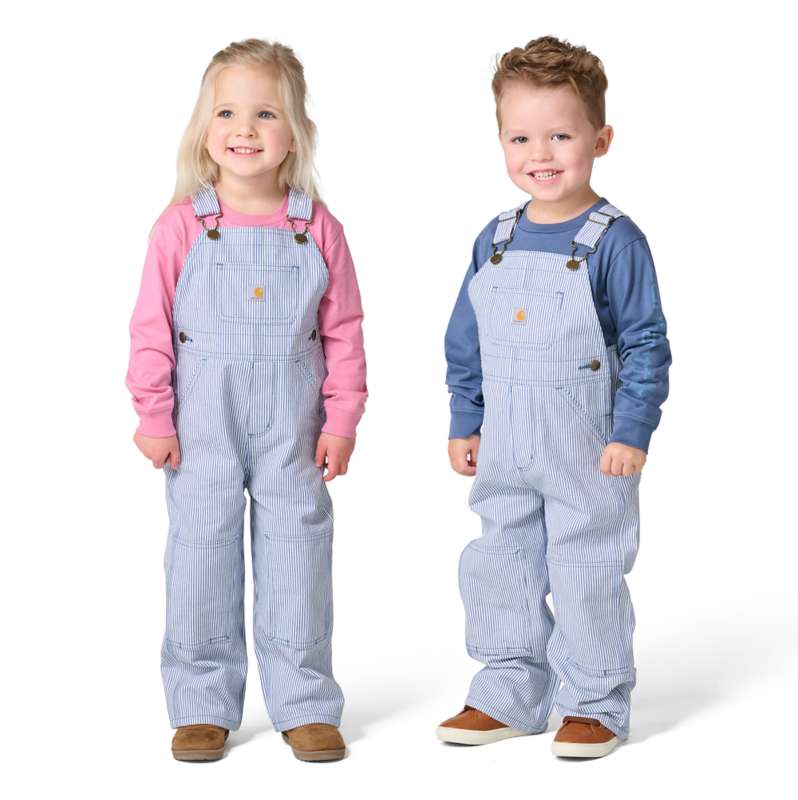 Carhartt  Marlin Heather Kids' Loose Fit Stripe Bib Overall (Baby/Toddler)