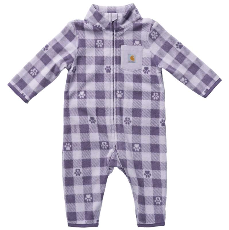 Carhartt  Lilac Haze Kids' Long Sleeve Zip-Front Microfleece Printed Coverall (Baby)