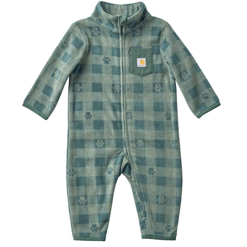 Kids' Long Sleeve Zip-Front Microfleece Printed Coverall (Baby