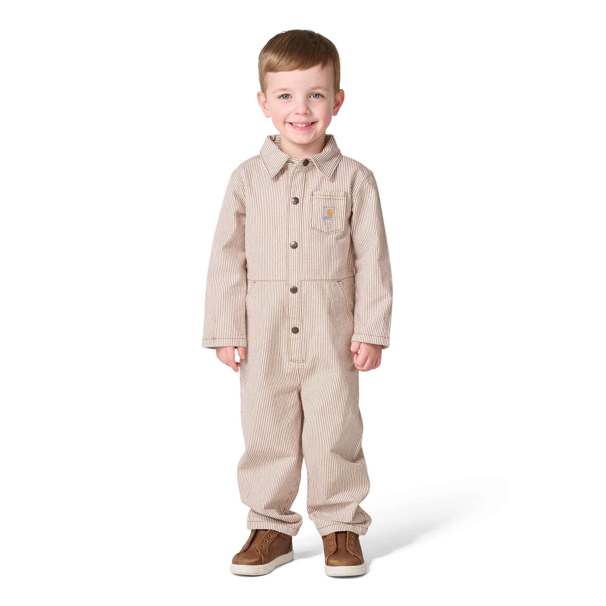 Additional thumbnail 1 of Kids' Long Sleeve Snap-Front Twill Stripe Coverall (Baby/Toddler)