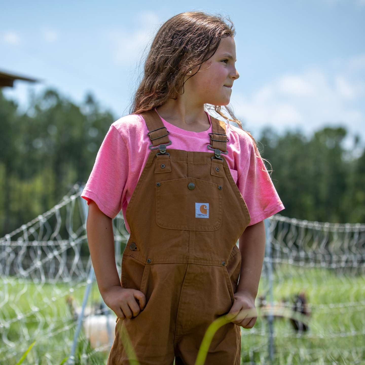 Детский комбинезон Carhartt Duck Washed Bib Overall Sizes (Child), цвет: Коричневый — фото 3