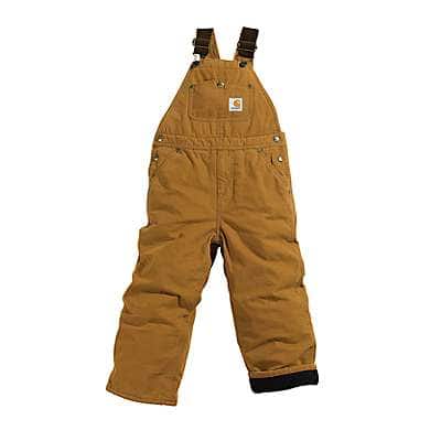 4 Carhartt Boys Toddler Bib Overalls Lined and Unlined Brown Canvas 