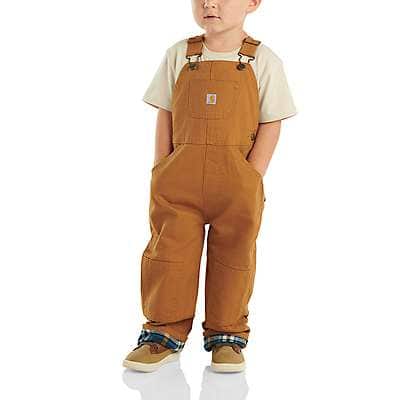 Carhartt Infant boy,toddler boy,infant girl,toddler girl Carhartt Brown Kids' Canvas Bib Overall Flannel-Lined