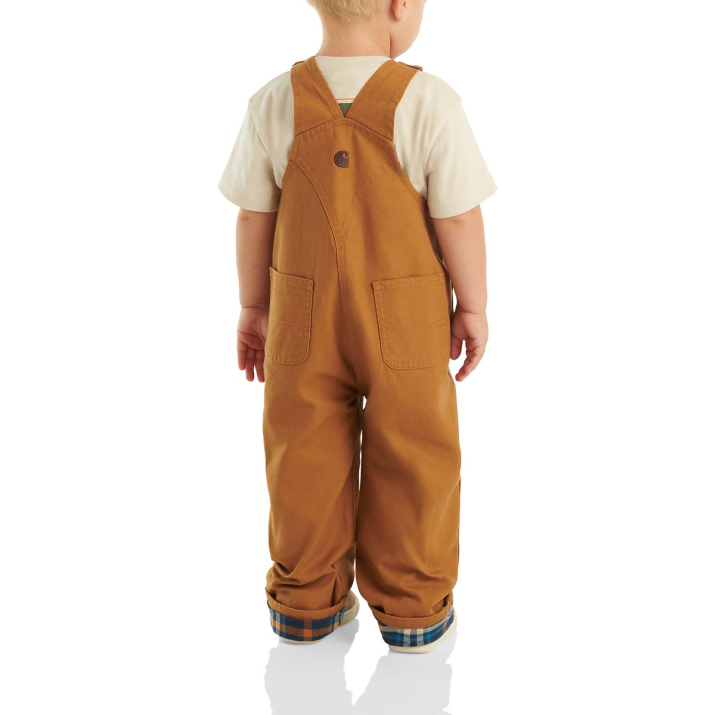 Детский комбинезон Carhartt Canvas Bib Overall Flannel-Lined, цвет: Коричневый — фото 2