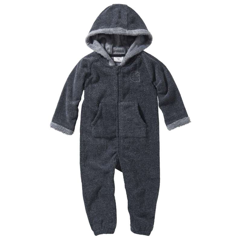 Carhartt  Gravel/Dark Crimson Plaid Boys' Long Sleeve Polar Fleece/ Fur Lined Coverall
