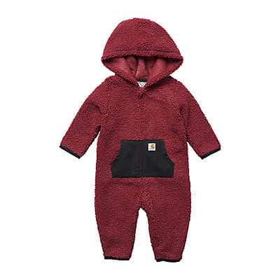 Carhartt Infant boy,infant girl Rumba Red Kids' Fleece Zip-Front Coverall