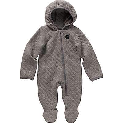 Carhartt Infant boy Granite Heather Kids' Long-Sleeve Quilted Footed Coverall