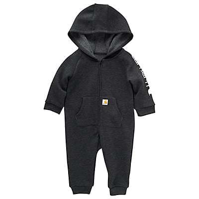 Carhartt Infant boy Black Heather Boys' Long-Sleeve Zip-Front Hooded Heather Coverall (Infant)