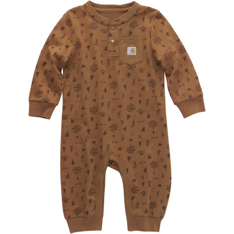 Carhartt  Carhartt Brown Boys' Long-Sleeve Printed Coverall (Infant)