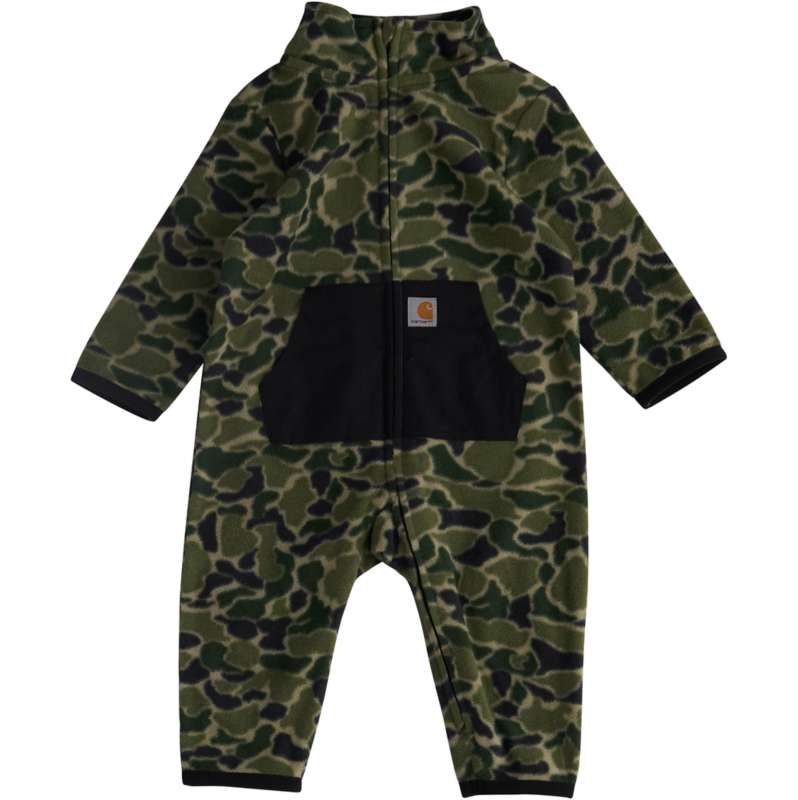 Carhartt  Green Duck Camo Boys' Long Sleeve Zip-Front Printed Sherpa Coverall (Baby)