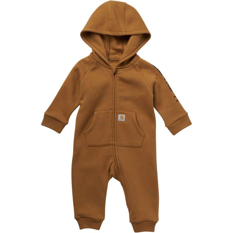 Carhartt  Carhartt Brown Boys' Long Sleeve Zip-Front Hooded Fleece Coverall (Baby)