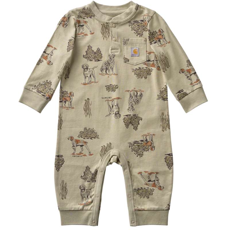 Carhartt  Sandstone Boys' Long Sleeve Dog Print Coverall (Baby)