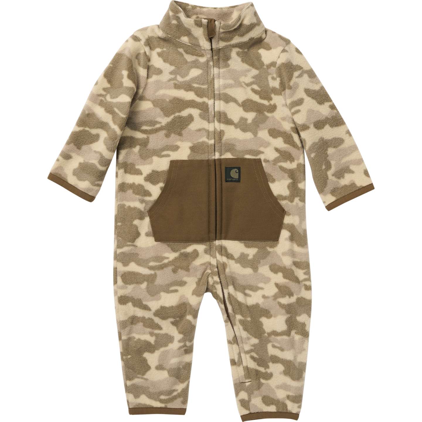 Комбинезон Carhartt Long Sleeve Zip-Front Fleece Camo Coverall для мальчиков-малышей, цвет: Бежевый — фото 1