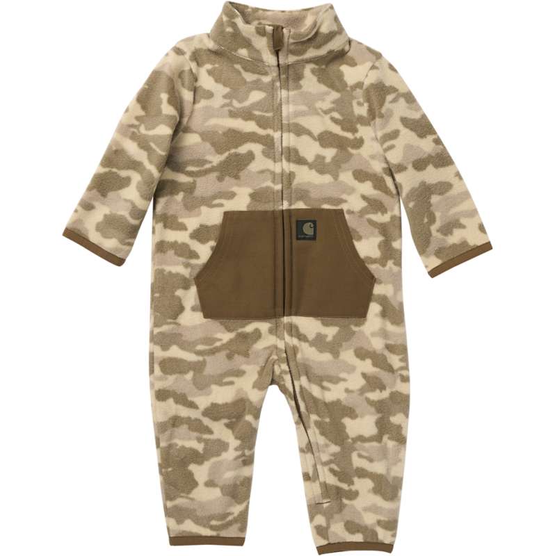 Carhartt  Beige Boys' Long Sleeve Zip-Front Fleece Camo Coverall (Baby)