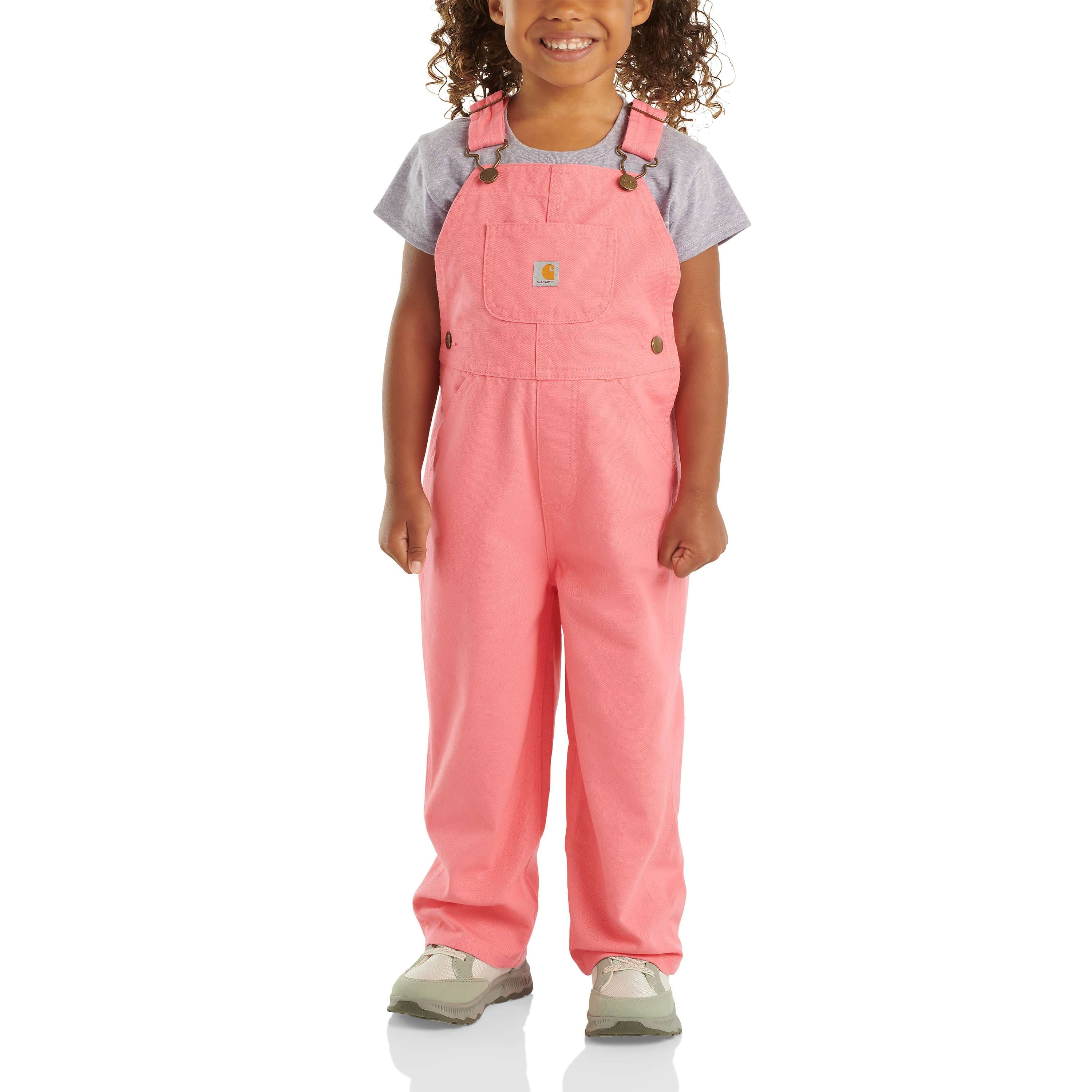 Girls Loose Fit Canvas Bib Overall Pink Lemonade Carhartt