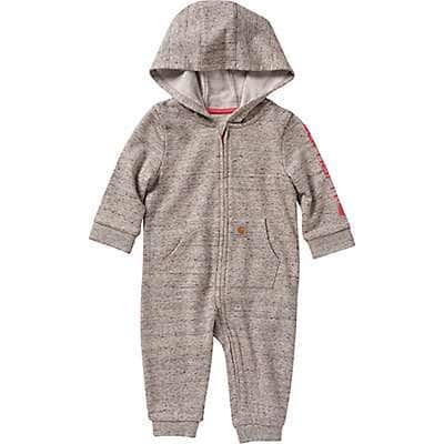 Carhartt Infant girl Ash Heather Girls' Long-Sleeve Zip-Front Hooded Coverall