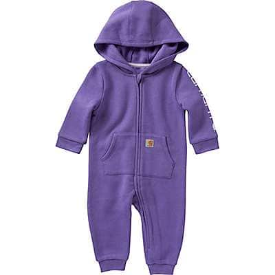 Carhartt Infant girl Bold Purple Girls' Long-Sleeve Fleece Zip-Front Hooded Coverall