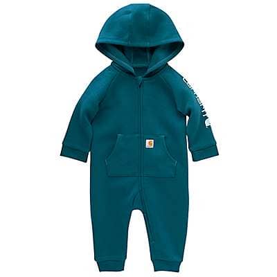 Carhartt Infant girl Shaded Spruce Girls' Long-Sleeve Fleece Zip-Front Hooded Coverall (Infant)