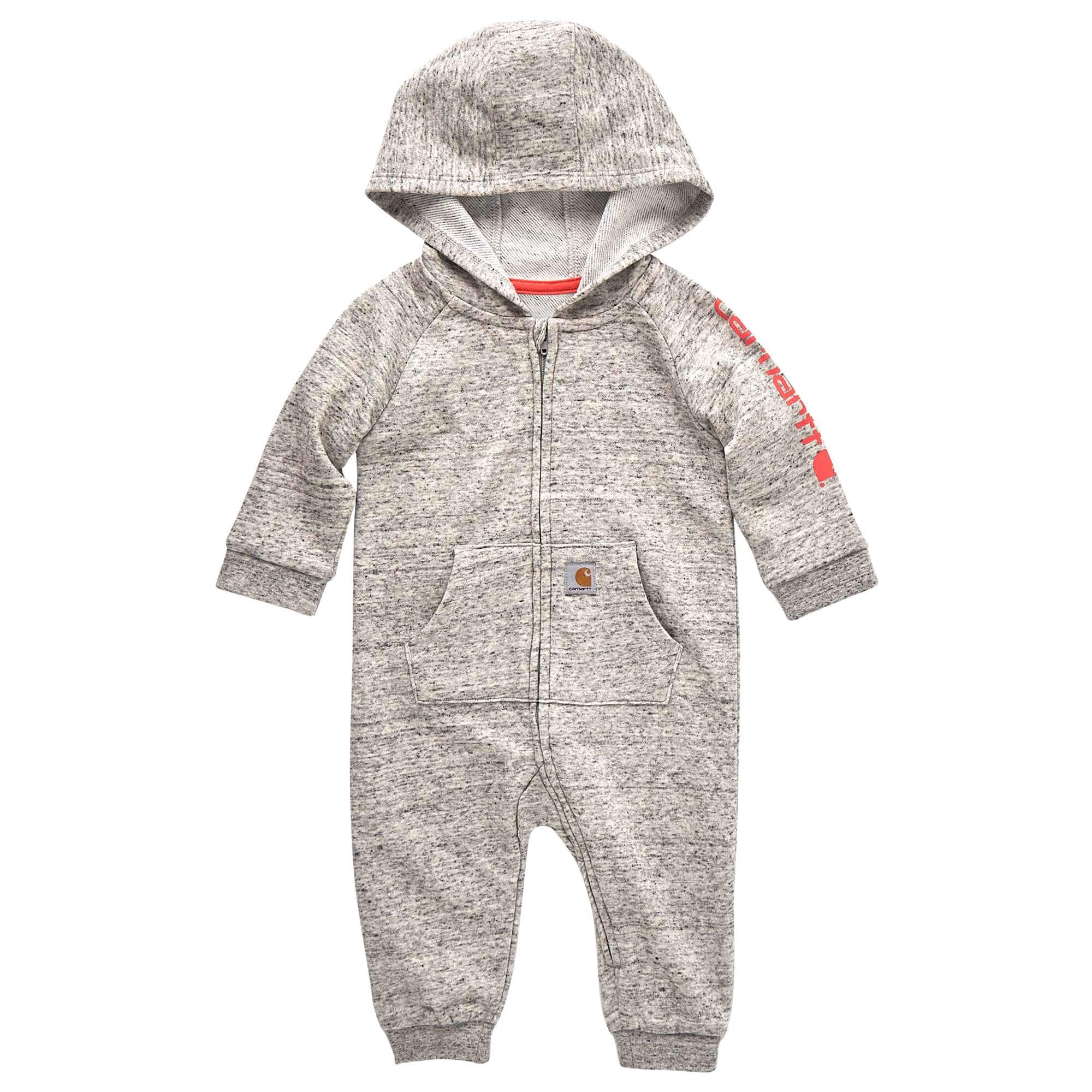 Girls' Long-Sleeve French Terry Zip-Front Hooded Coverall (Infant)