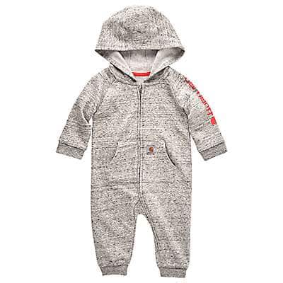 Carhartt Infant girl Heather Gray Girls' Long-Sleeve French Terry Zip-Front Hooded Coverall (Infant)