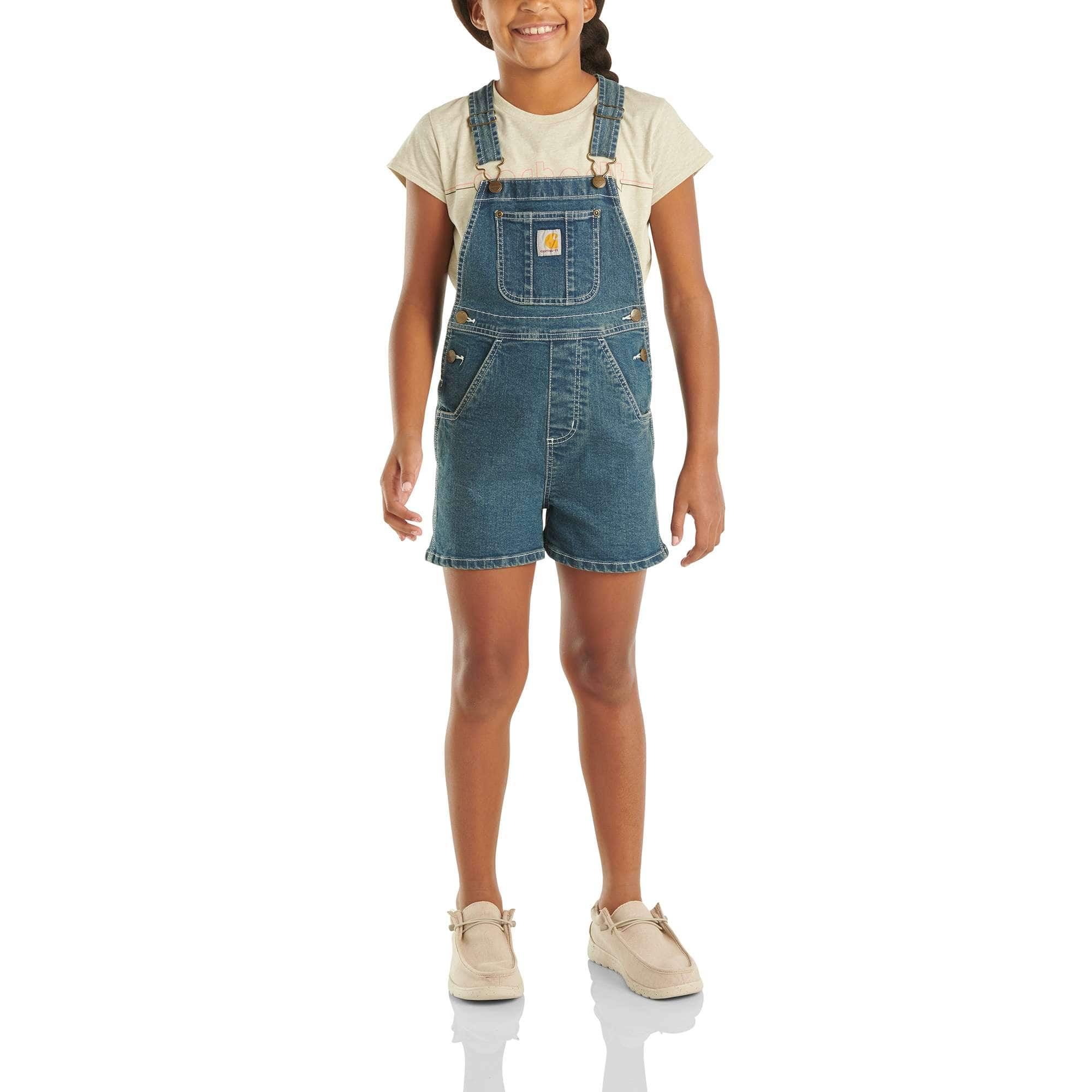 Additional thumbnail 1 of Girls' Rugged Flex Denim Shortall (Child/Youth)