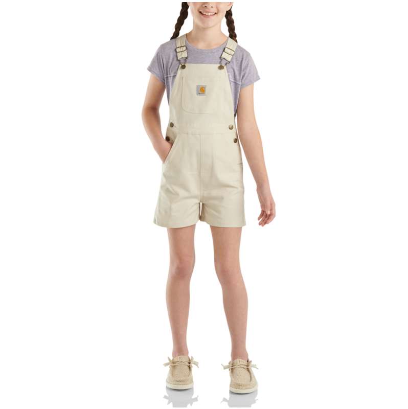 Carhartt  Malt Girls' Rugged Flex® Canvas Shortall (Child/Youth)