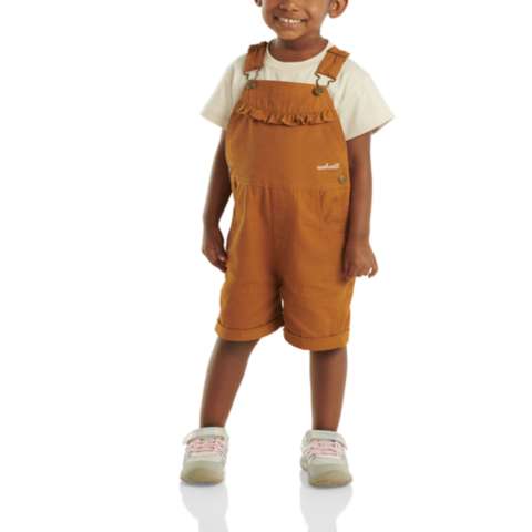 Детские брюки Carhartt Girls' Canvas Ruffle Front Shortall (Baby/Toddler)