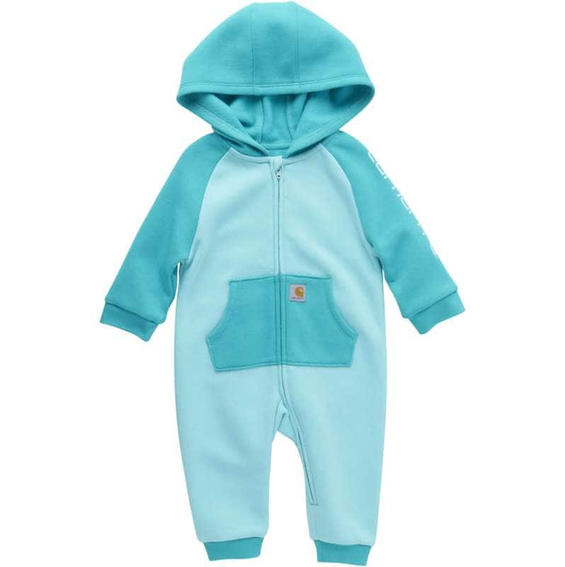 Carhartt  Vintage Aqua Girls' Long-Sleeve Fleece Zip Front Hooded Coverall (Infant)