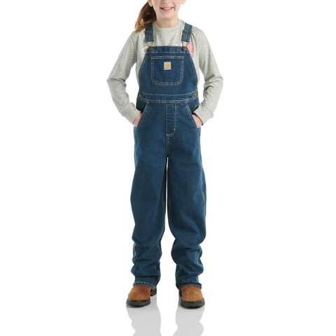 Carhartt Girls' Unlined Denim Bib Overall (Child/Youth)