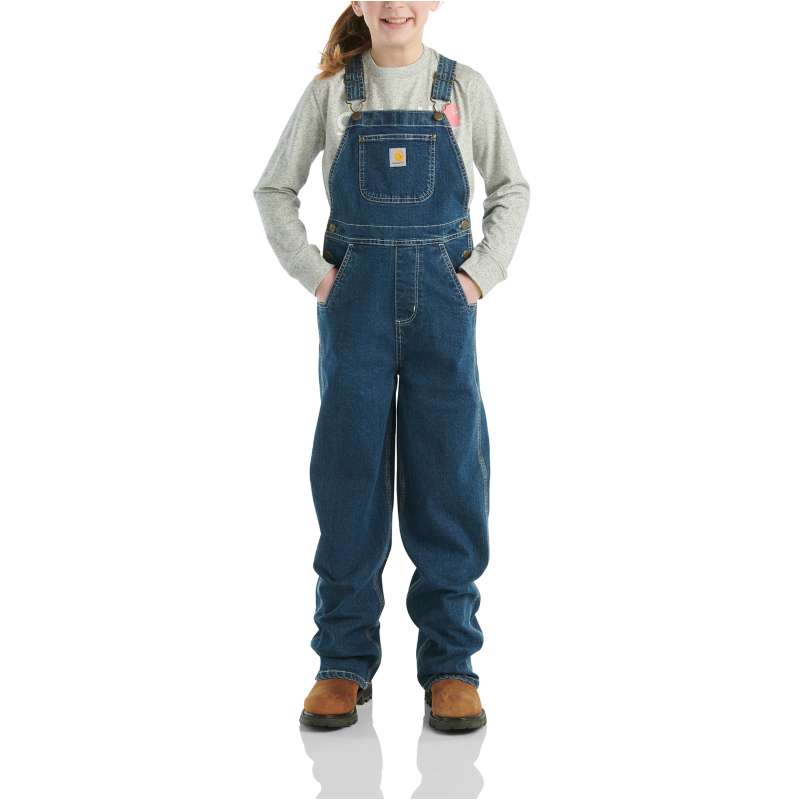 Carhartt  Denim Medium Wash Girls' Unlined Denim Bib Overall (Child/Youth)