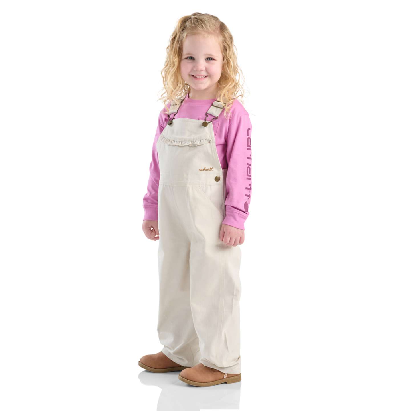 Детский полукомбинезон Carhartt Canvas Ruffle Front для малышей, цвет: Меловой — фото 3