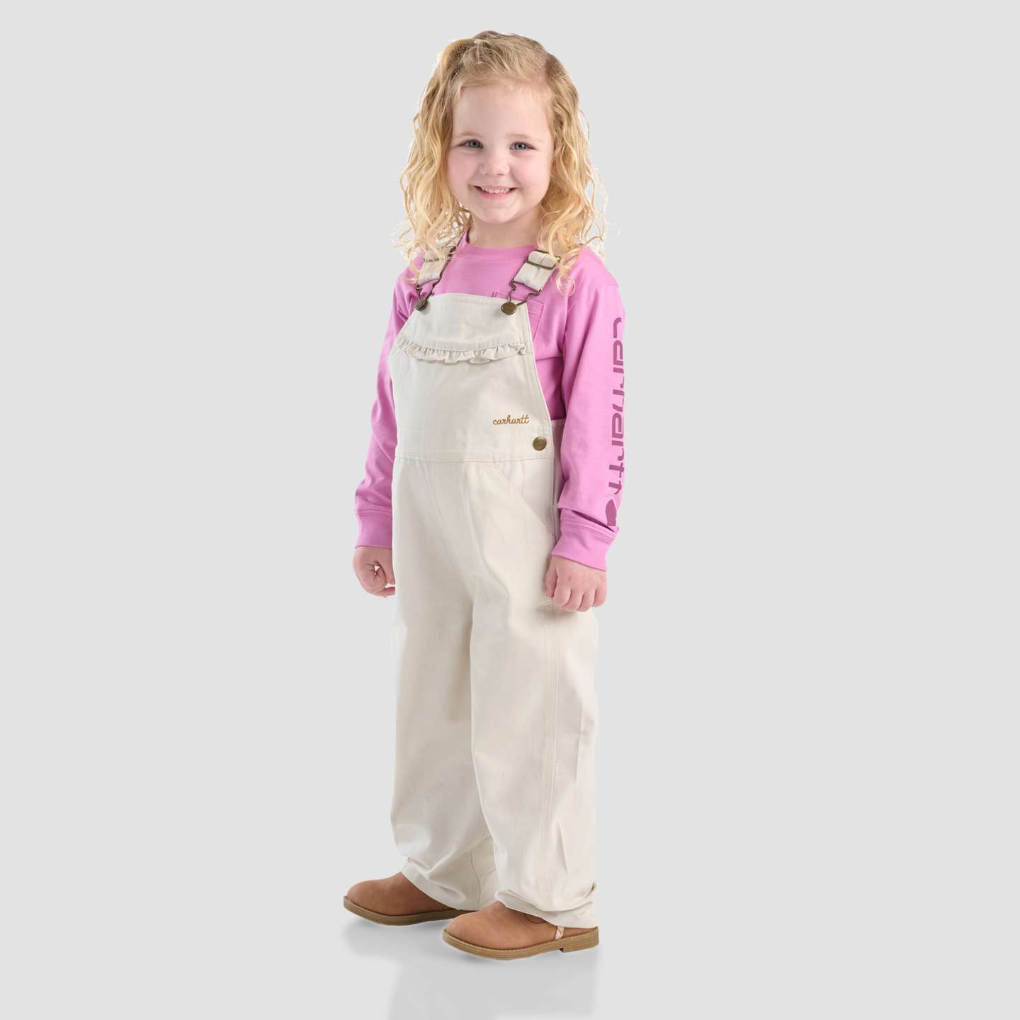 Детский полукомбинезон Carhartt Canvas Ruffle Front для малышей, цвет: Меловой — фото 4