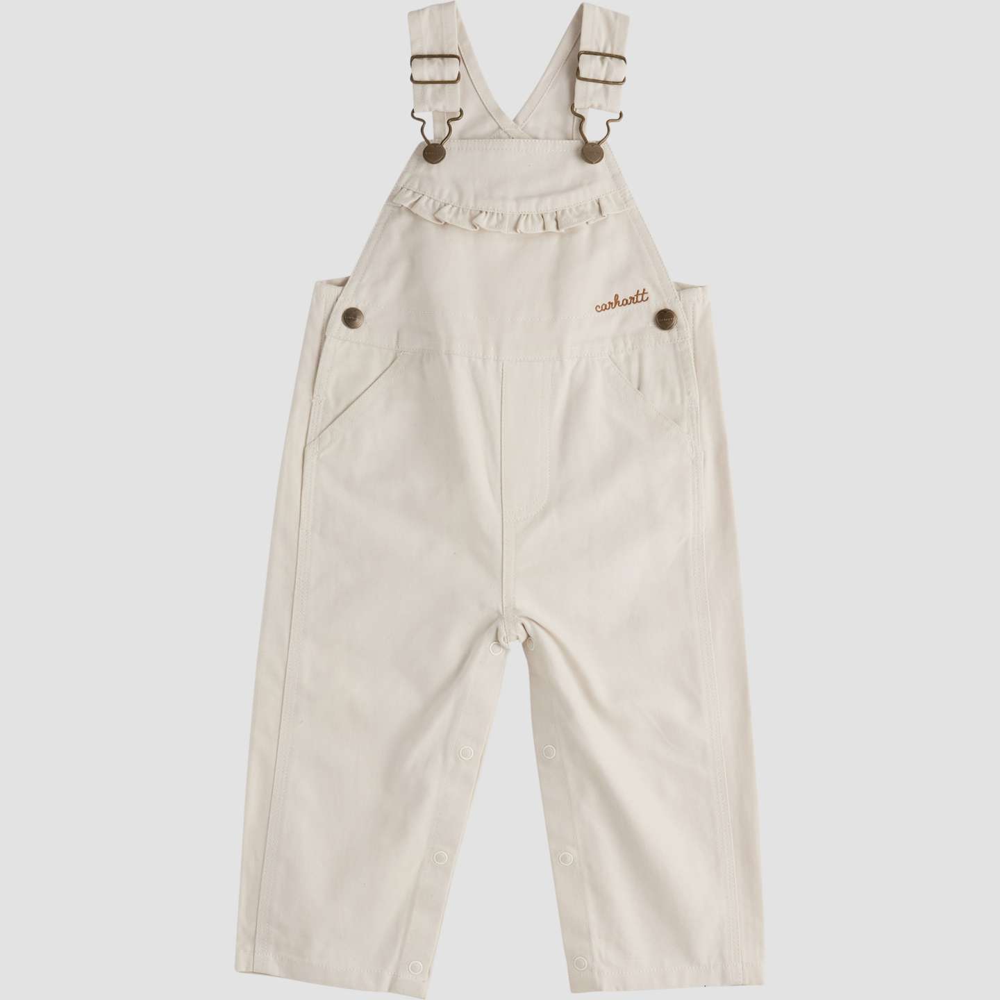 Детский полукомбинезон Carhartt Canvas Ruffle Front для малышей, цвет: Меловой — фото 5