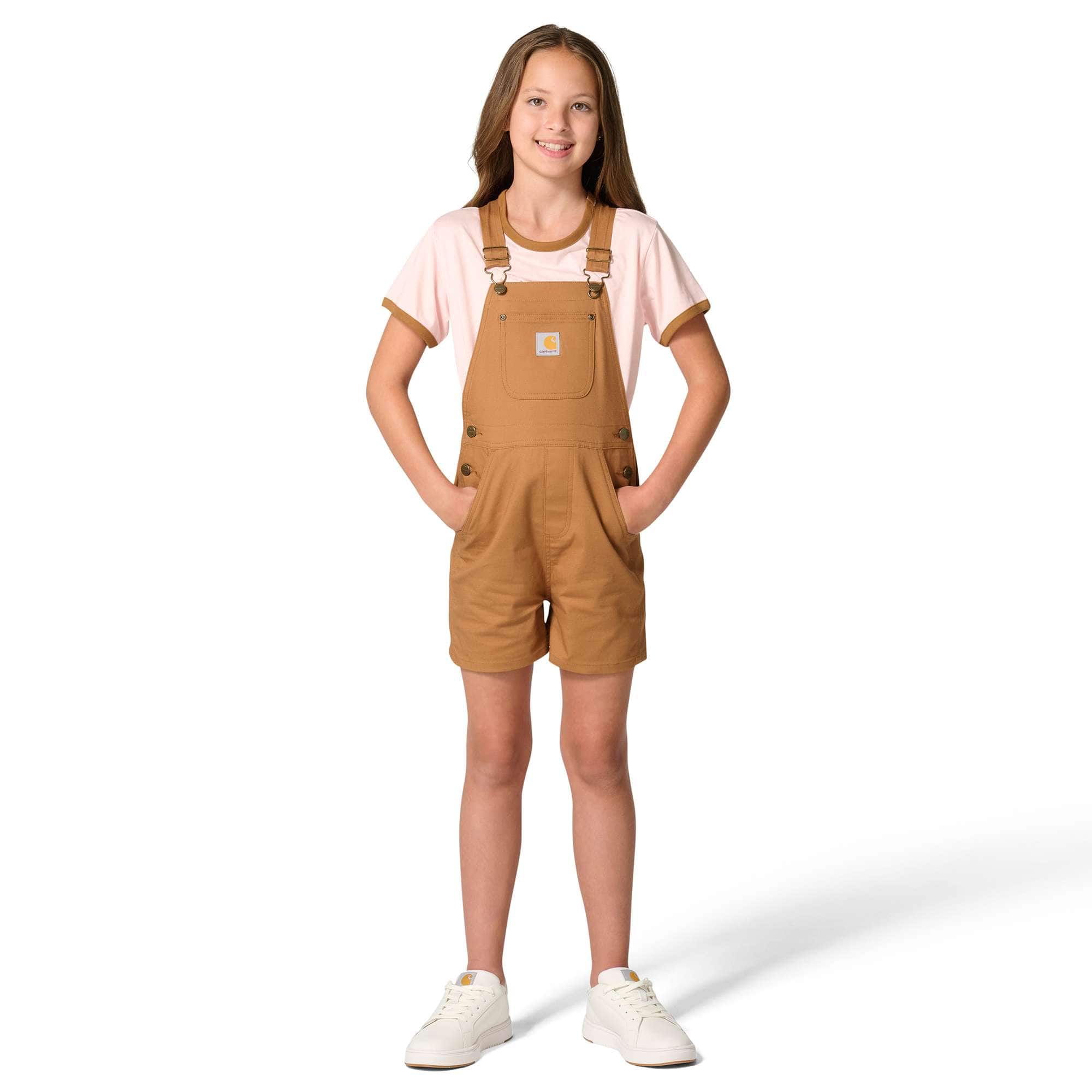 Carhartt Girls' Rugged Flex™ Canvas Shortall (Child)