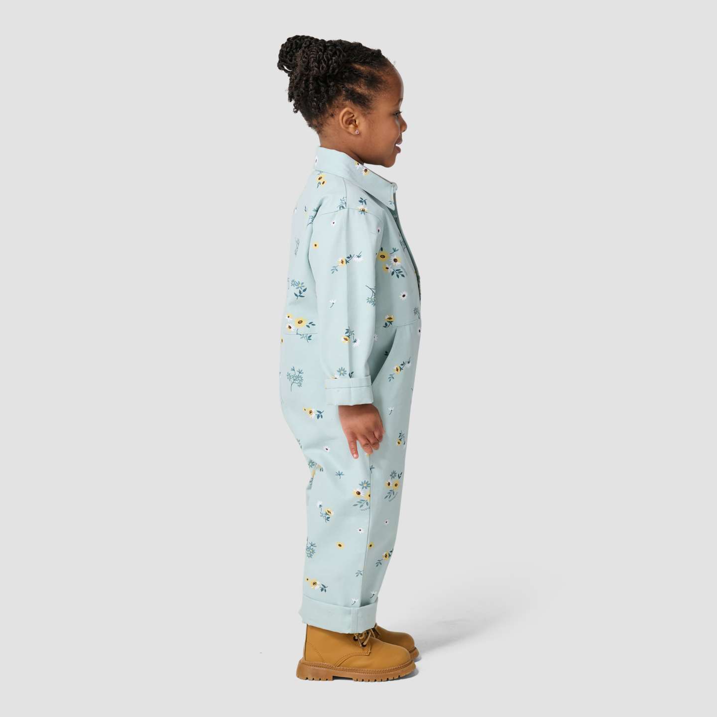 Комбинезон Carhartt Long Sleeve Snap-Front Printed Canvas Coverall для девочек-малышей, цвет: Синий мглистый — фото 4