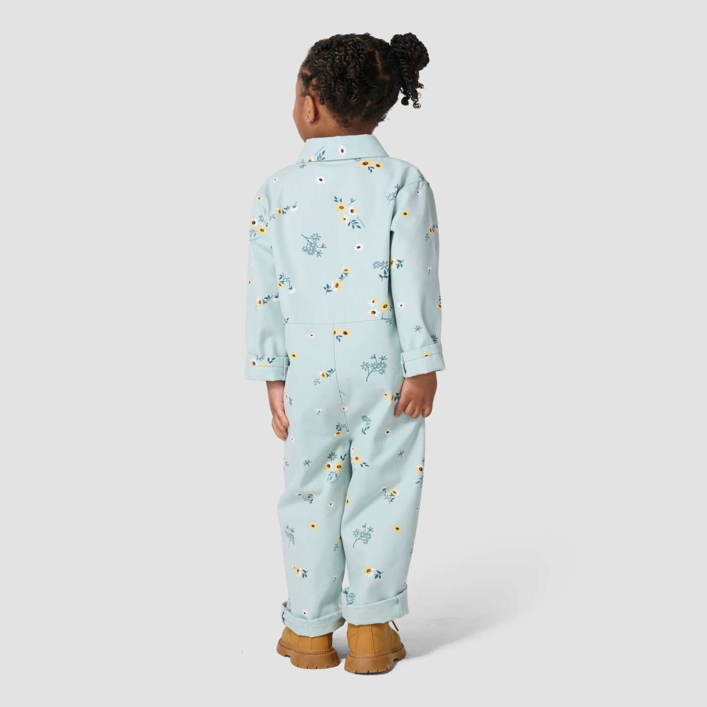 Комбинезон Carhartt Long Sleeve Snap-Front Printed Canvas Coverall для девочек-малышей, цвет: Синий мглистый — фото 2