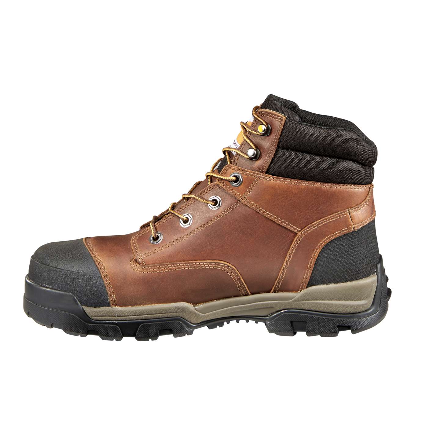 Мужские ботинки Carhartt Ground Force Waterproof 6" Composite Toe Work, цвет: Арахисовый рыжевато-коричневый кожаный — фото 3