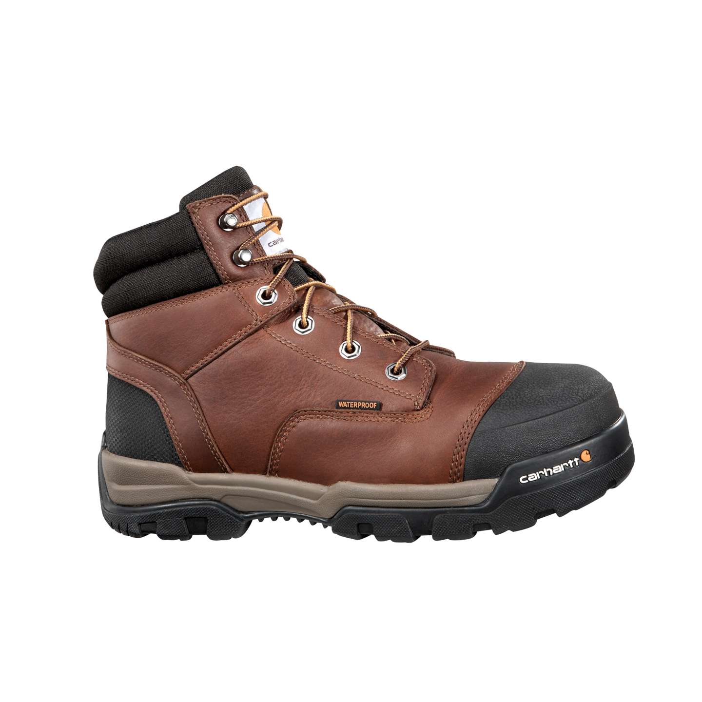 Мужские ботинки Carhartt Ground Force Waterproof 6" Composite Toe Work, цвет: Арахисовый рыжевато-коричневый кожаный — фото 2