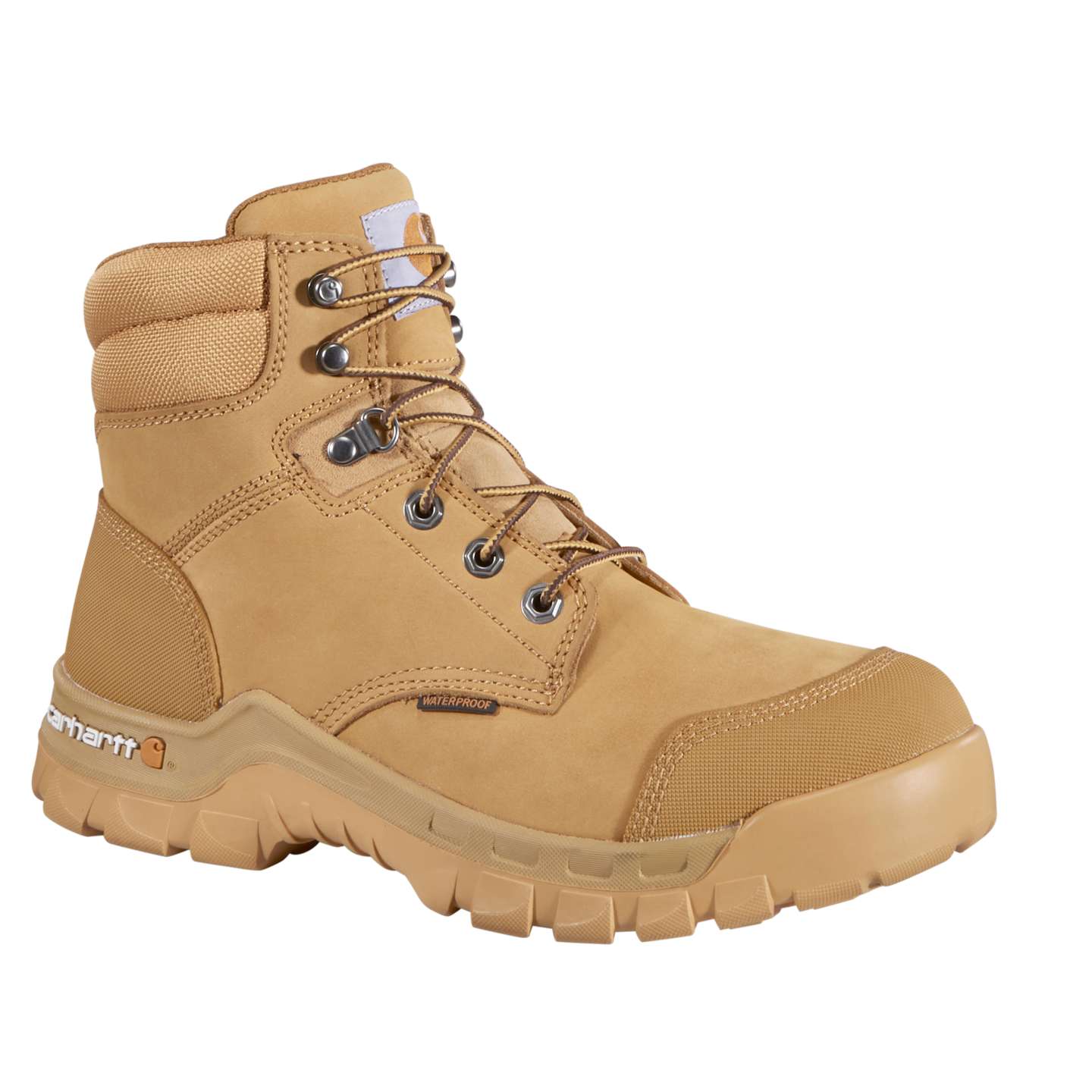 Мужские ботинки Carhartt Rugged Flex® Waterproof 6" Soft Toe Work, цвет: Пшеничный нубуковый — фото 2