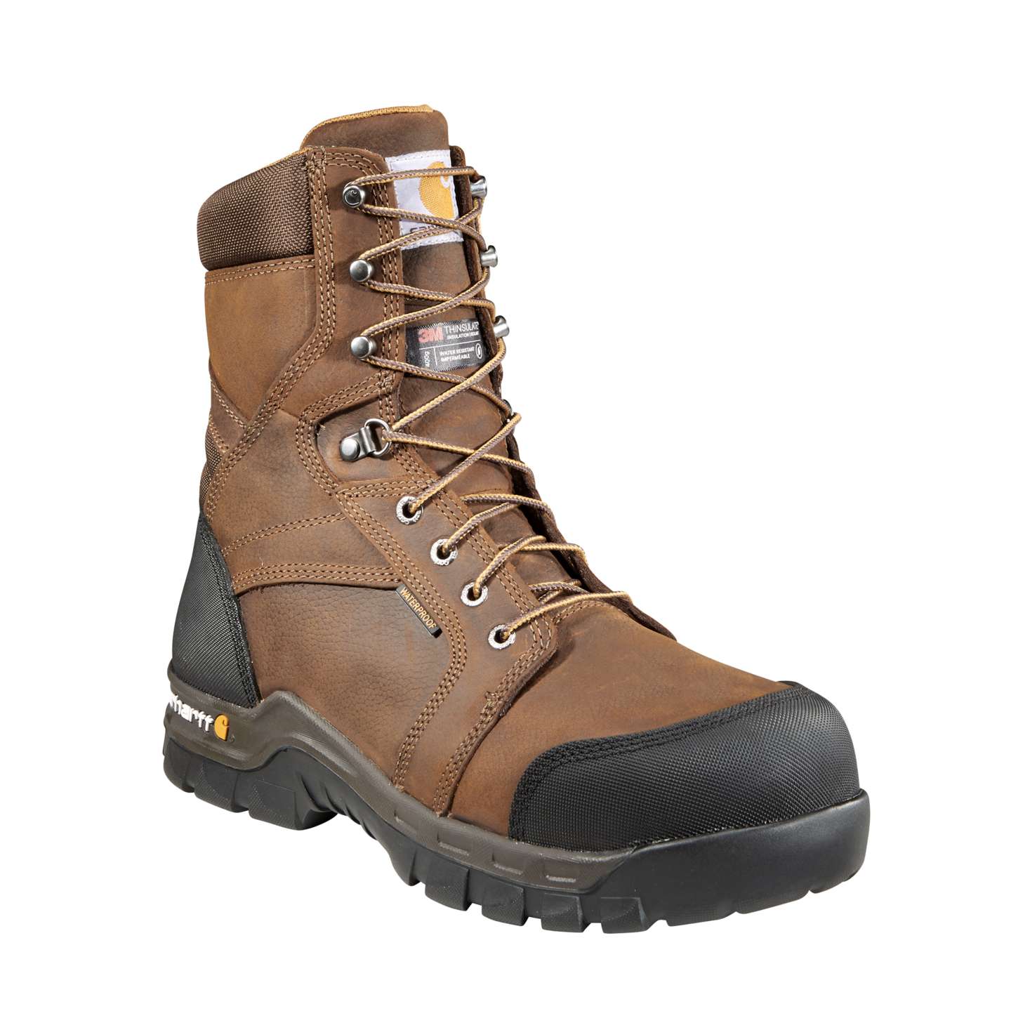 Мужские ботинки Carhartt Rugged Flex® Waterproof Insulated 8" Composite Toe Work Boot, цвет: Коричневый — фото 2
