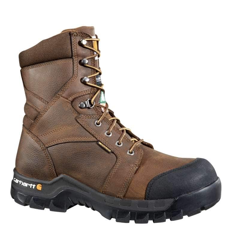 Carhartt  Coffee Rugged Flex® Waterproof Insulated Puncture Resistant 8" Composite Toe Work Boot