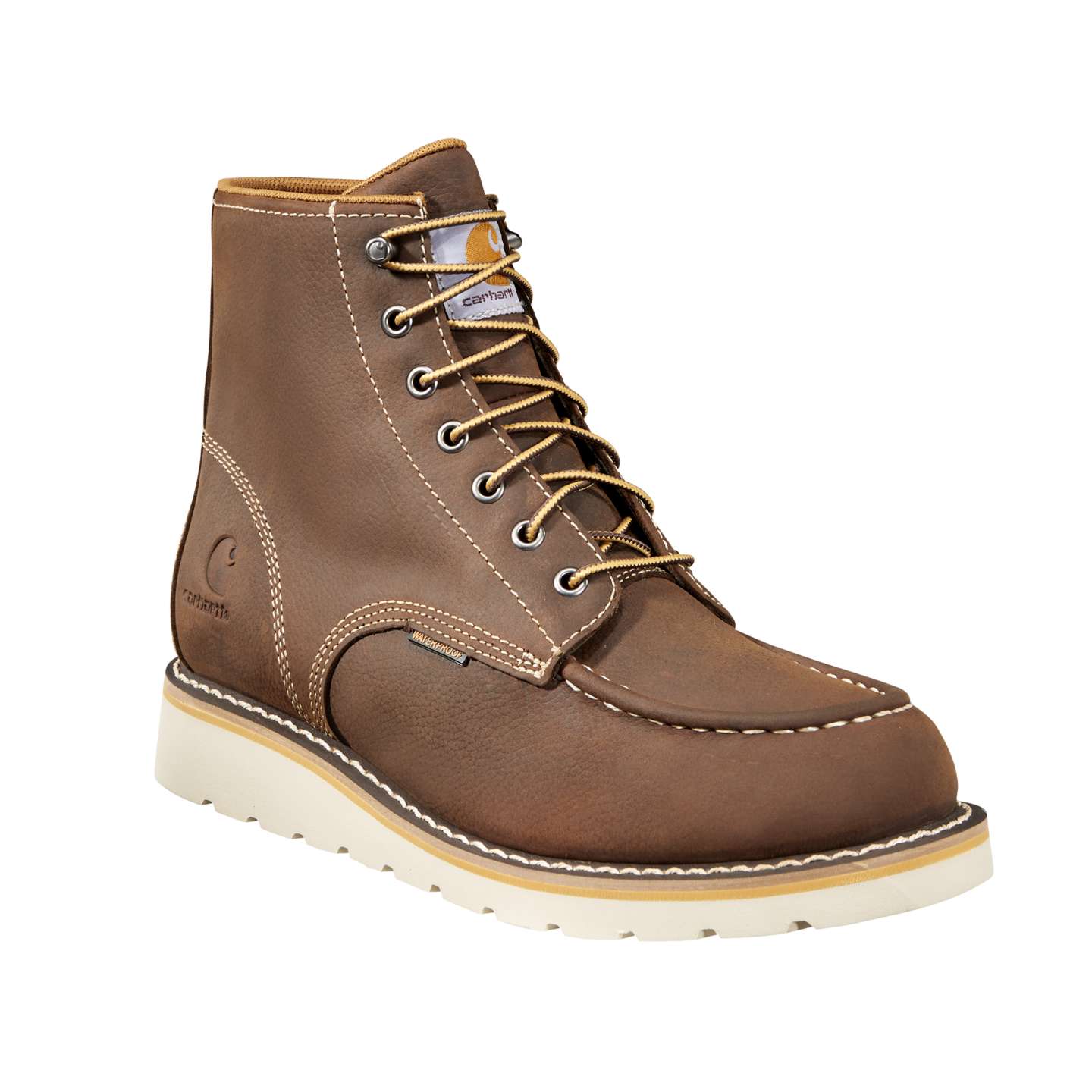 Мужские ботинки Carhartt Waterproof 6" Moc Toe Wedge, цвет: Коричневый — фото 2